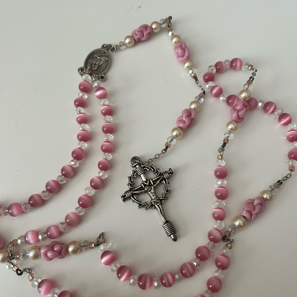 Jewelry - 4/$100 ROSARY Elegant Pink Beaded Necklace